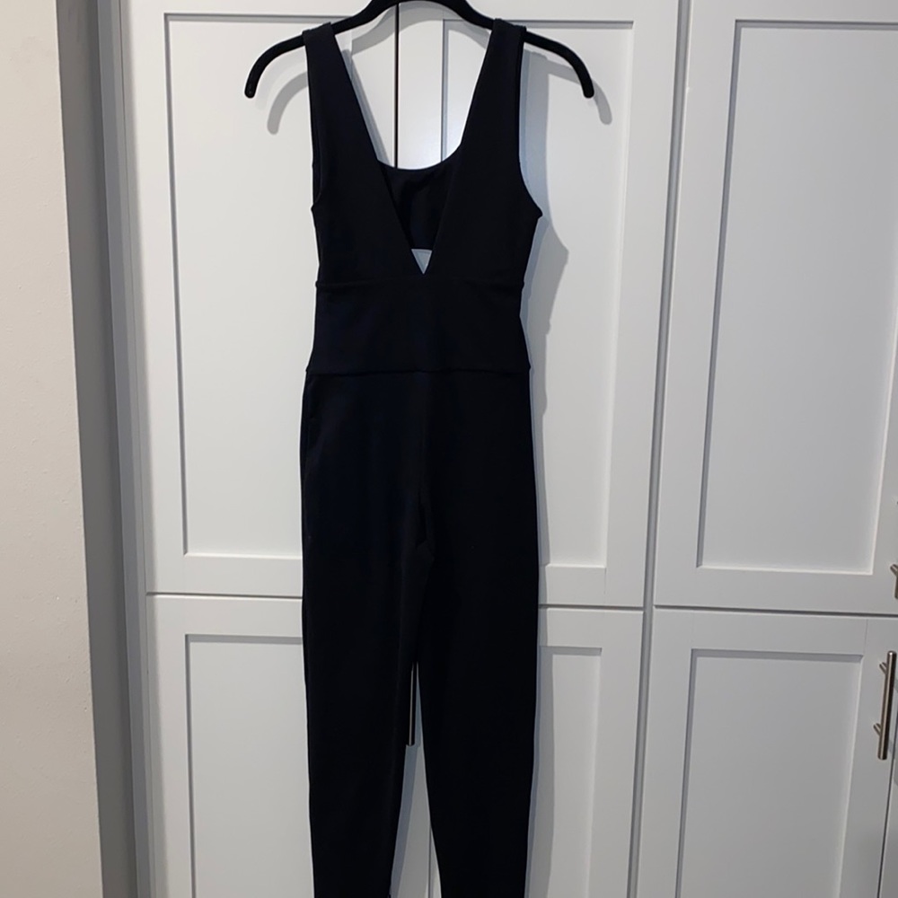 LIVE THE PROCESS BLACK JUMPSUIT